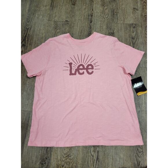 Lee NWT Women's Regular Fit Short Sleeve Graphic Tee Pink Tshirt XL - Picture 1 of 5